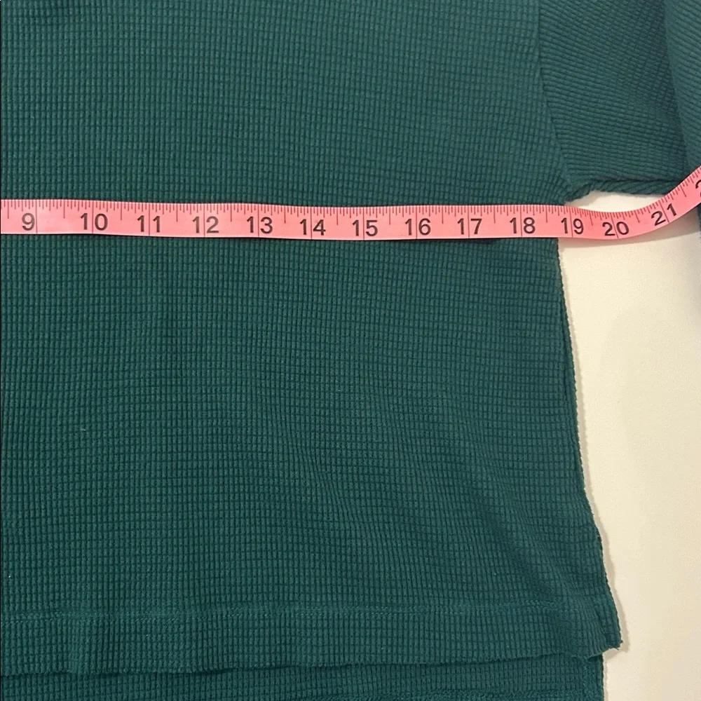 Forever 21 Emerald Green Long-sleeve Waffle Crop Top medium - Picture 5 of 7